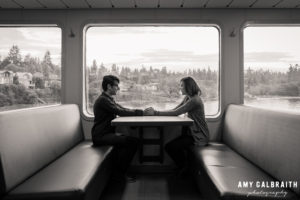 engagement session on a ferry