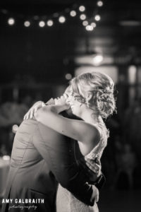 bride and groom during their first dance at swiftwater cellars