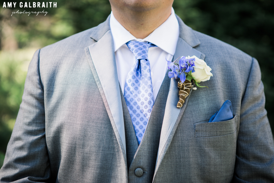 blue rustic mountain wedding boutonniere