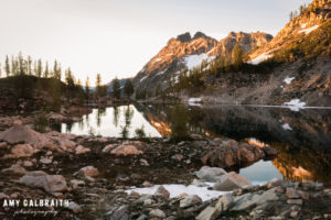 wing lake and black peak at sunrise