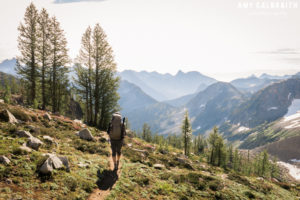 hiking down from wing lake
