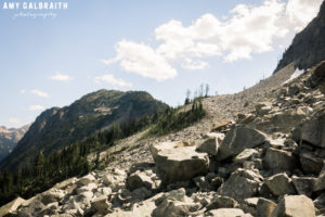 looking back towards the pass from the trail