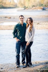 engagement session at the snoqualmie river