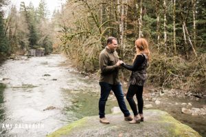 a couple spending time together along the river at Stevens Pass