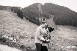 a couple near the chairlift at stevens pass