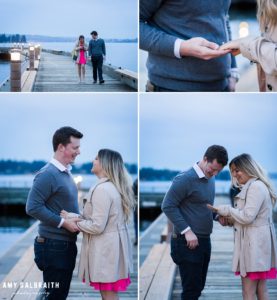girl admires new ring after proposal at carillon point
