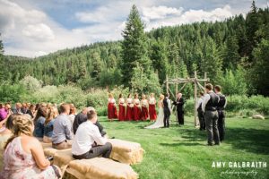 wedding ceremony at moose creek ranch in idaho