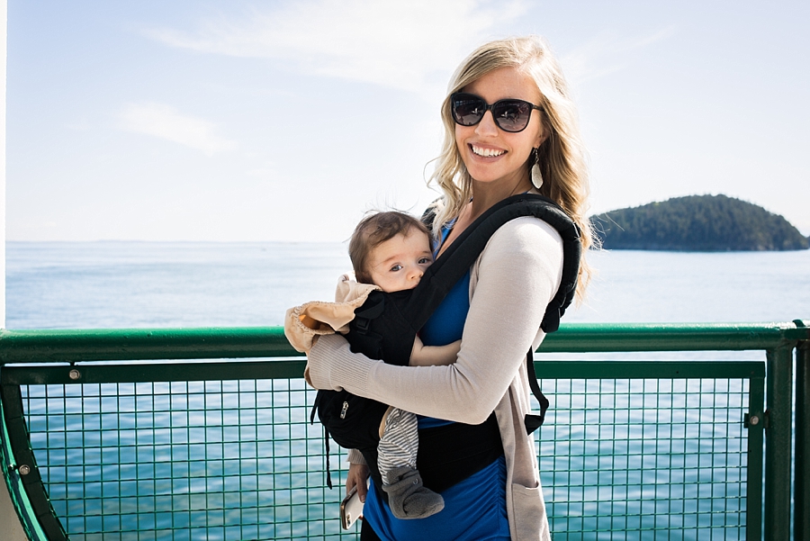 mama and her baby boy on a washington ferry
