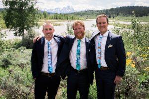 groomsmen with tie dyed ties