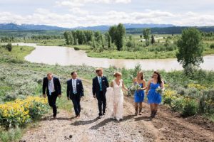 wedding party photos at heart six ranch in jackson hole
