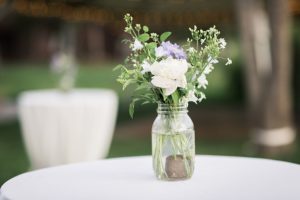 mason jars with river stones for wedding