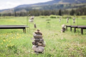 cairns at wedding ceremony at turpin meadow ranch