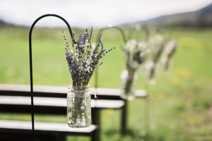 shepherds hooks with lavender for wedding ceremony