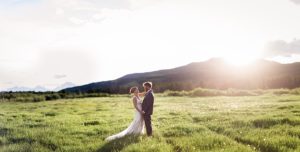 sunset wedding photos in jackson hole