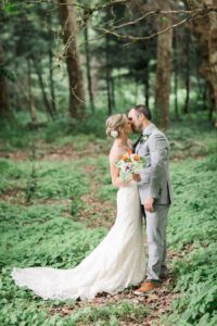 pickering barn wedding photos in the woods