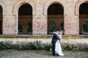 beautiful brick building at manchester state park with archways