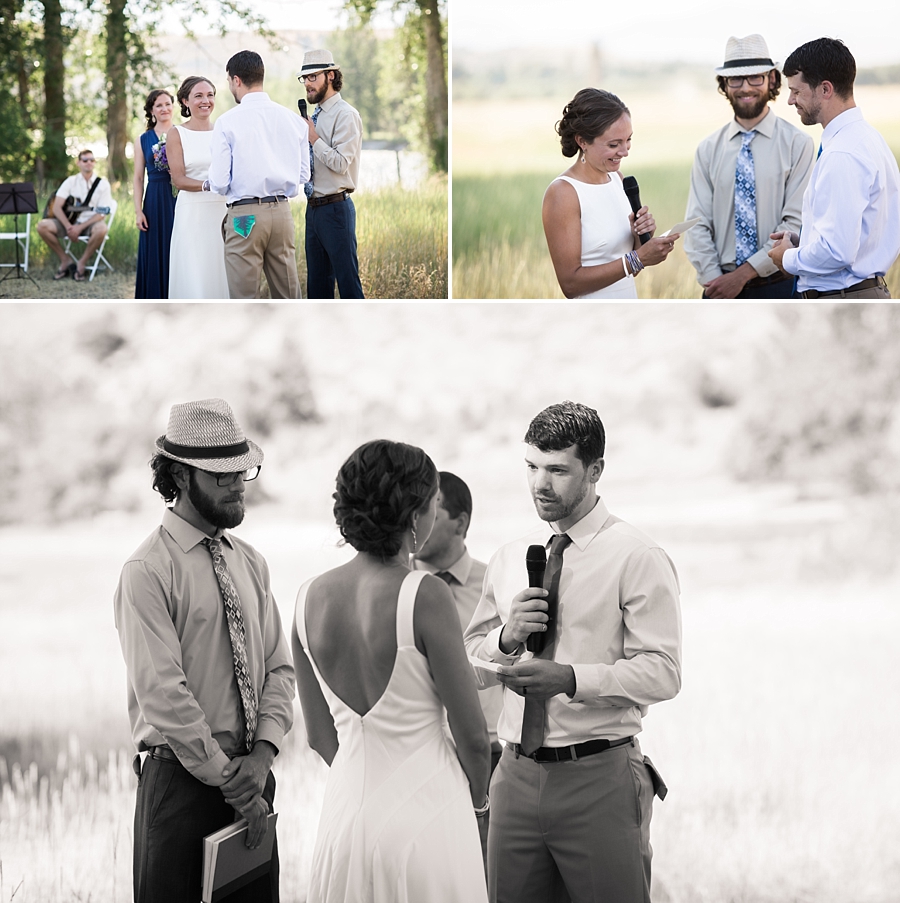wedding vows during mountain wedding in the methow valley