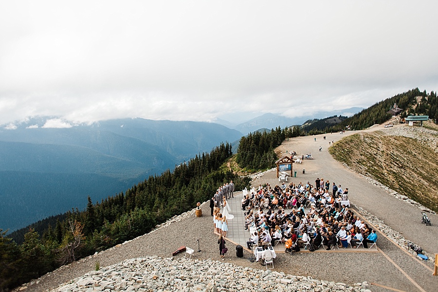 wedding ceremony at the top of crystal mountain