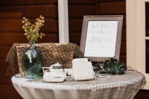 polaroid selfie station at wedding