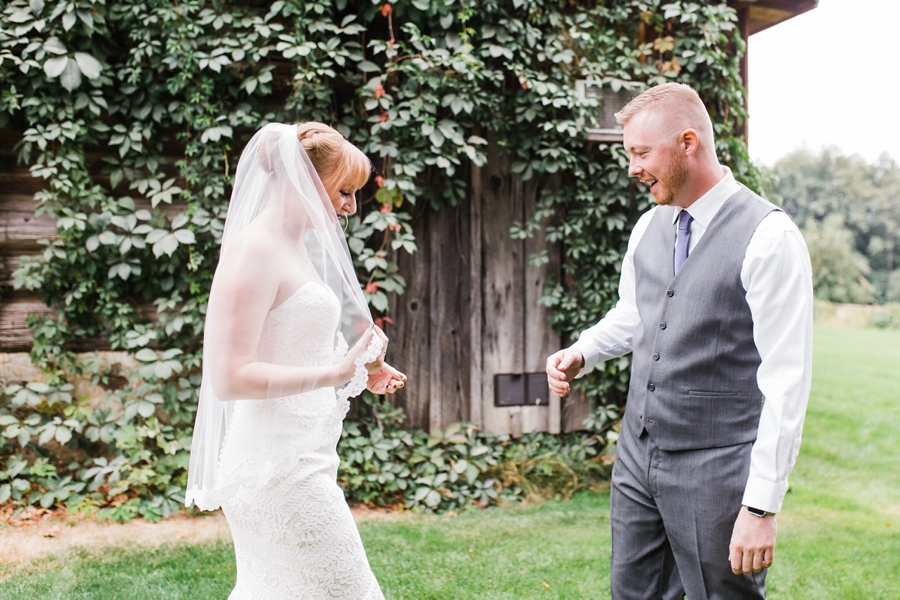 brown family homestead wedding first look