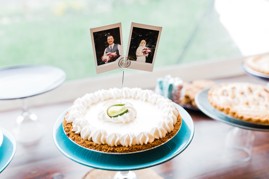 brown family homestead wedding with pies for wedding dessert