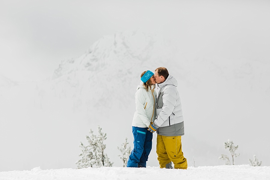 backcountry skiing engagement photos at crystal mountain
