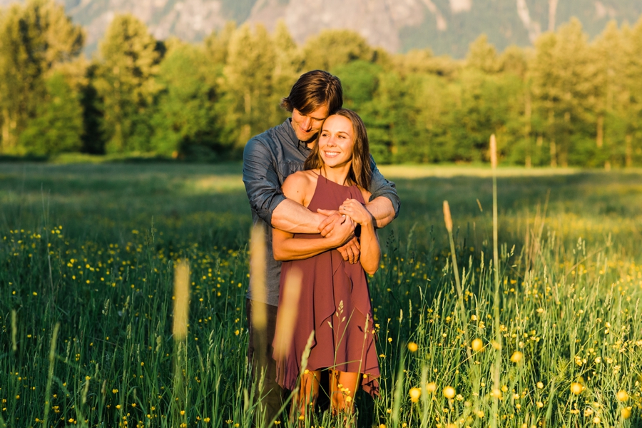 North Bend Engagement Photos with dog in the Cascade Mountains of Washington by Amy Galbraith Photography