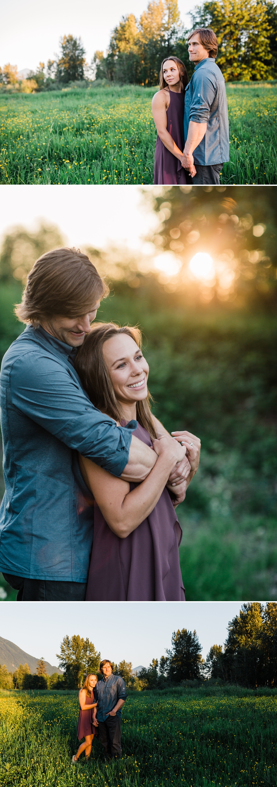 Sunset Engagement Photos in North Bend Washington by Amy Galbraith Photography