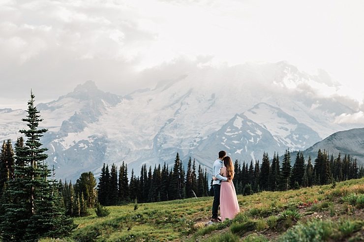 Engagement Photos taken at Mount Rainier National Park by Seattle Adventure Wedding Photographer Amy Galbraith