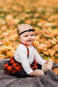 six month baby girl fall Seattle family photos by Amy Galbraith photography