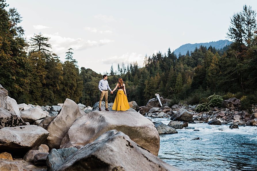 Fall Engagement Photos in Index, Washington by Seattle Mountain Wedding Photographer Amy Galbraith Photography