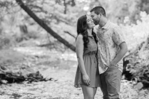 Cache Creek Engagement Photos in Jackson Hole with a Husky Dog by Jackson Hole wedding photographer Amy Galbraith