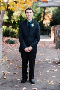 A groom prepares for his autumn wedding at Salish Lodge