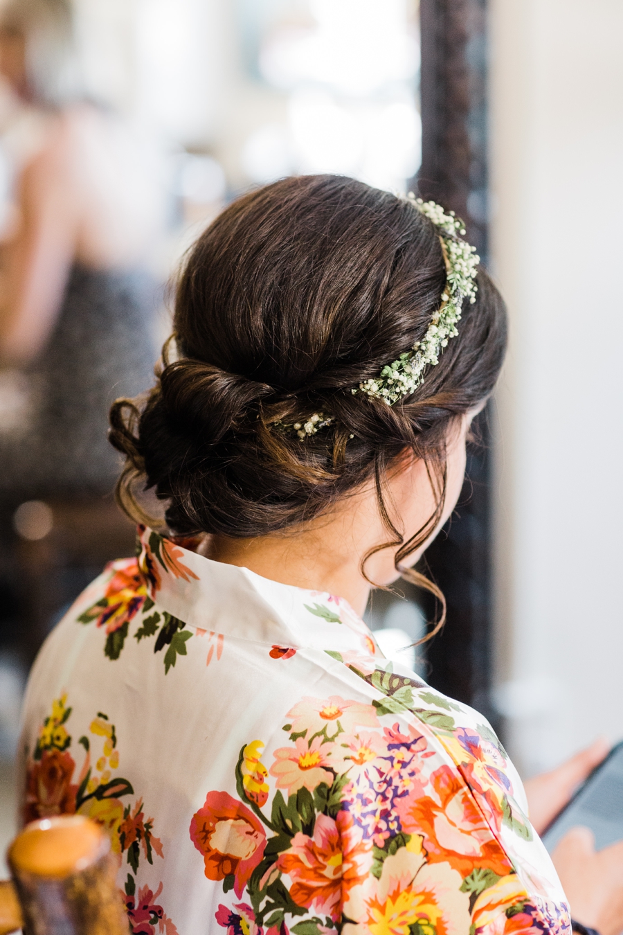 Bride getting ready for her wedding at Grand Targhee Resort in Wyoming