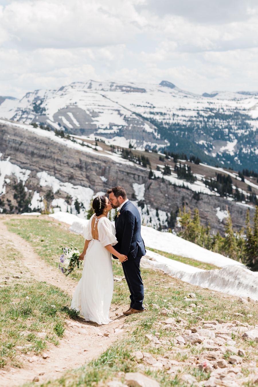 Romantic mountaintop photos in Jackson Hole at Grand Targhee Resort by Jackson Hole wedding photographer Amy Galbraith