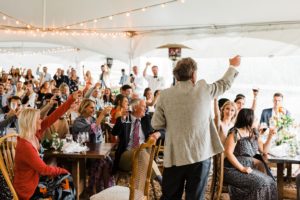 Father of the bride gives a speech at Brown Family Homestead