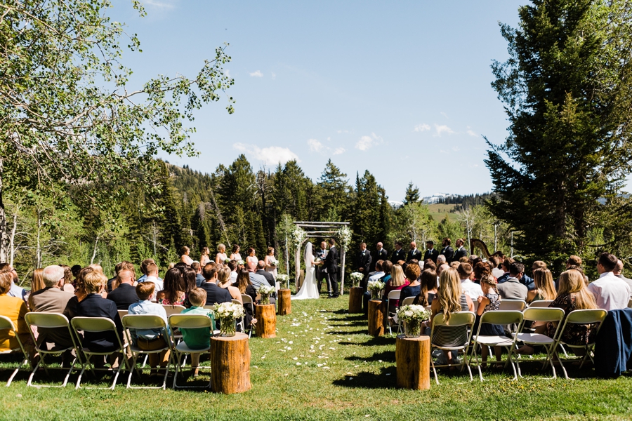 A wedding ceremony at Grand Targhee in Wyoming