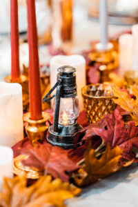 lantern table decor for a mountain wedding