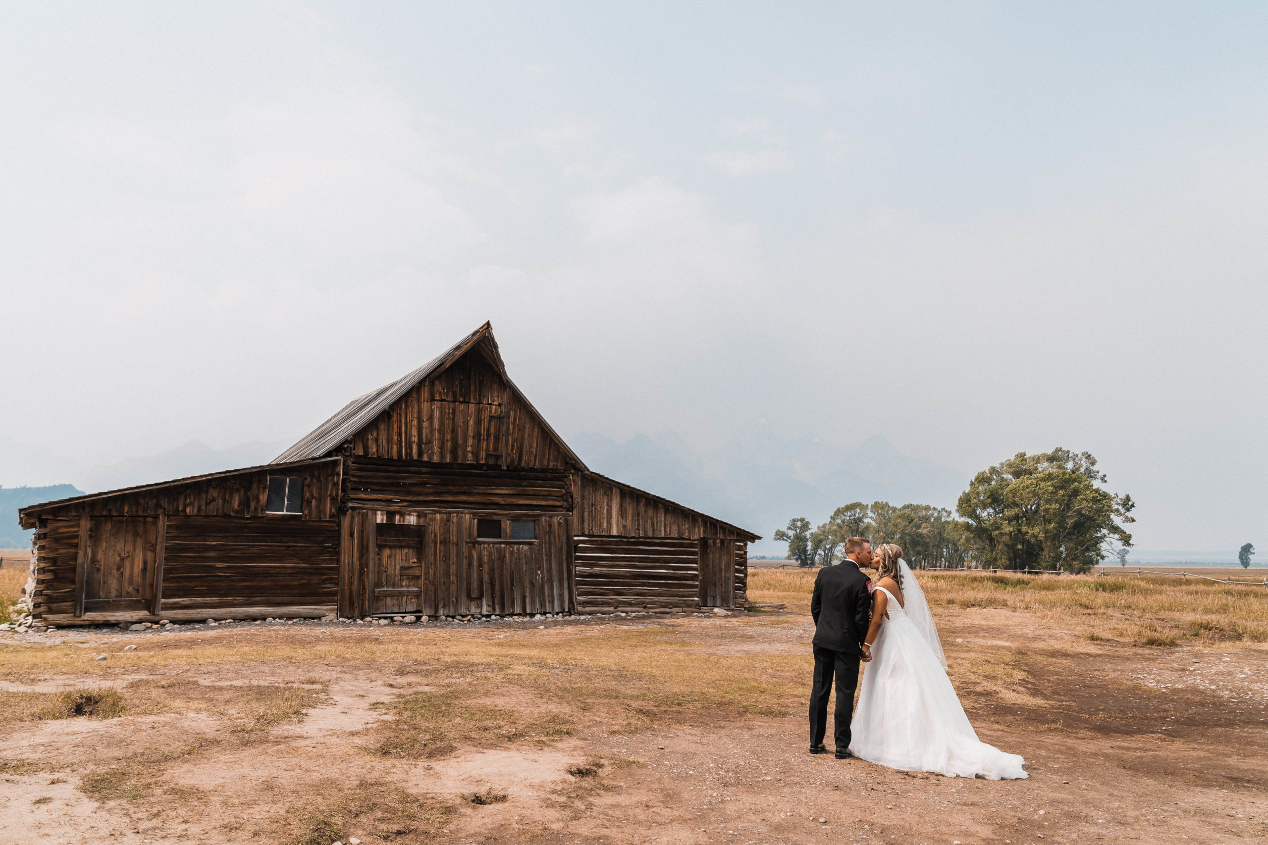 Bride and groom portraits at their elopement location in the North Cascades