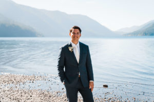 Groom portraits at Lake Cushman