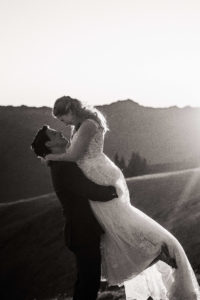 Bride and groom portraits at Hurricane Ridge