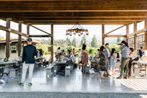 Outdoor wedding reception at Mt Hood, Oregon