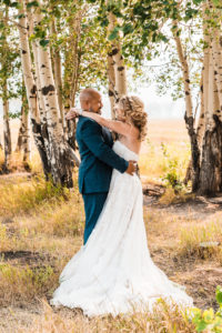 Bride and groom portraits for a national park wedding