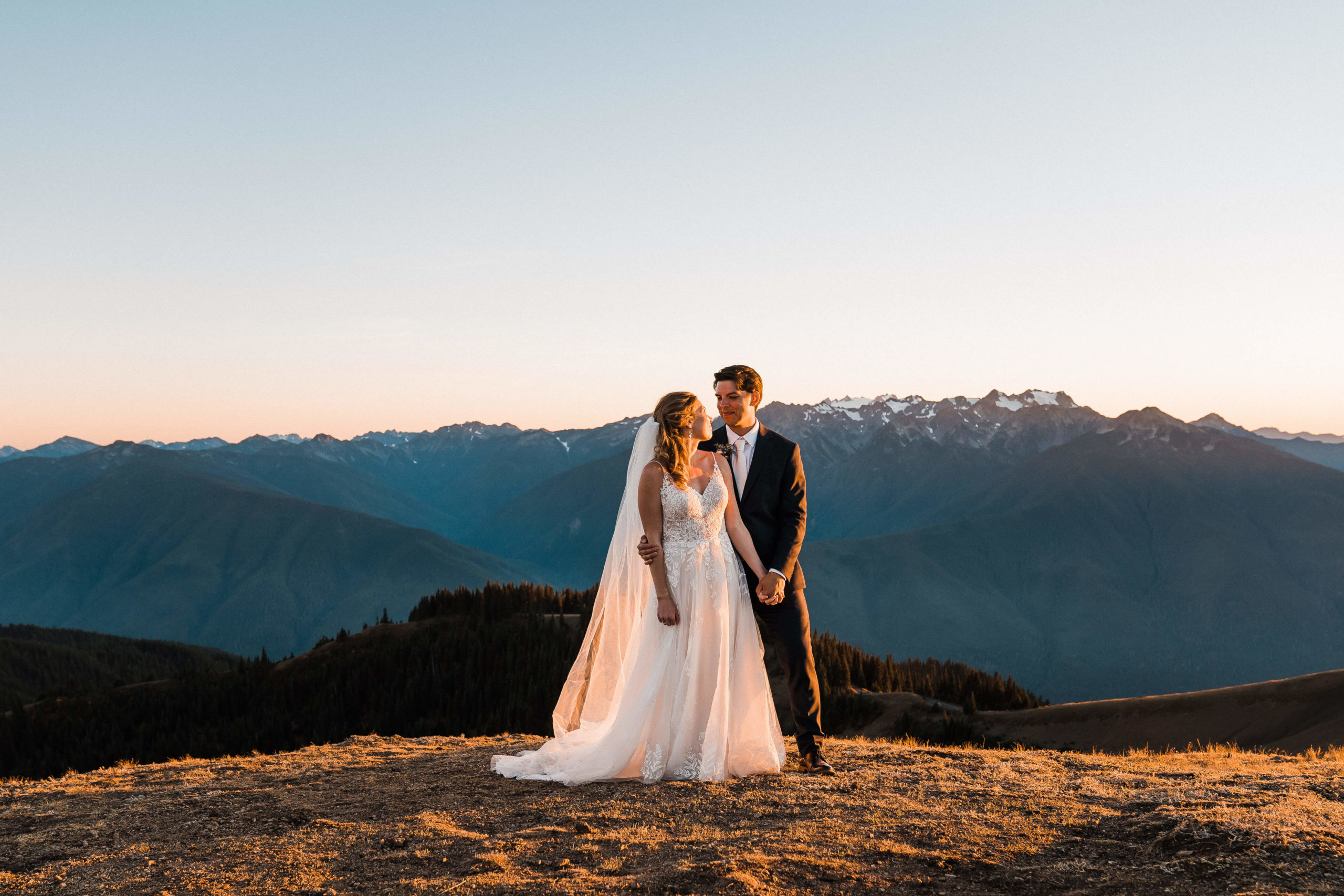 Bride and groom portraits at a national park wedding