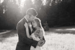 Couple portraits at mountain wedding