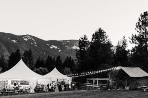 Wedding reception tent at Washington farm wedding