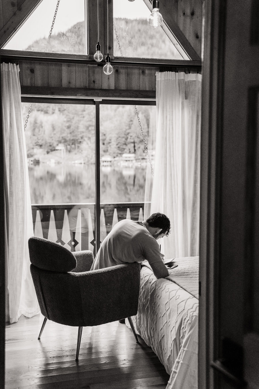 Groom writes his vows on his wedding day