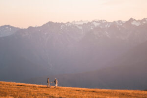 engagement session on Hurricane Ridge with mountain olympic national park