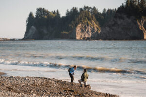 proposal at rialto beach in olympic national park